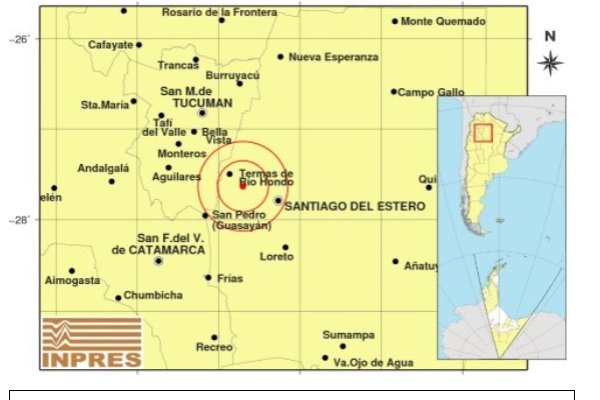 Hubo un sismo de 3 grados al mediodía en Santiago del Estero