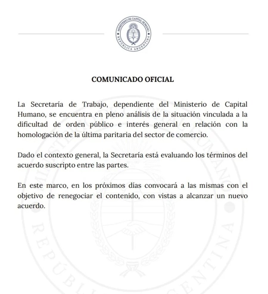 El comunicado