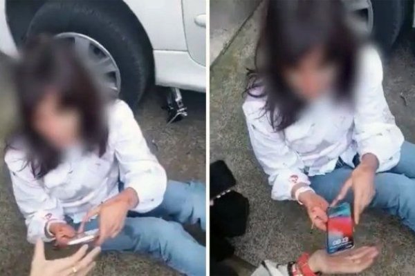 Olvidó el freno de mano, fue atropellada por su propio auto y sobrevivió de milagro