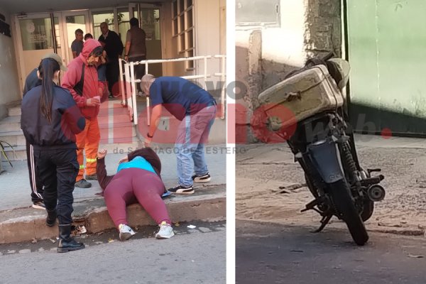 Motociclista chocó y lesionó a una mujer frente a un sanatorio céntrico