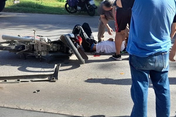 Siniestro vial en Independencia y canal en cercanías de una estación de servicio
