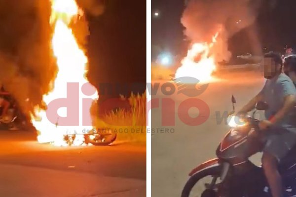 Temor y misterio: una moto ardió junto a estación de servicio y nadie la reclamó