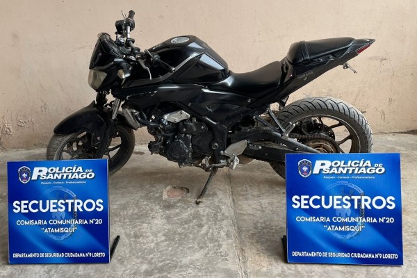 Villa Atamisqui: intervención policial permitió recuperar moto con pedido activo por robo