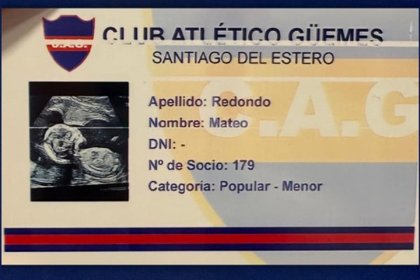Mateo Redondo, hincha del Gaucho desde la panza: el club Güemes celebró su “socio prenatal”