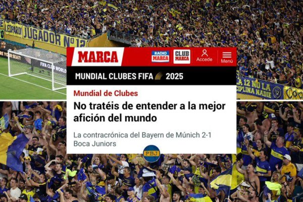 Marca, el prestigioso diario deportivo español, rendido ante la gente de Boca